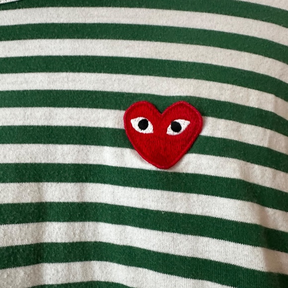 Comme des Garçons PLAY Green Stripe Shirt Size M - Picture 7 of 9